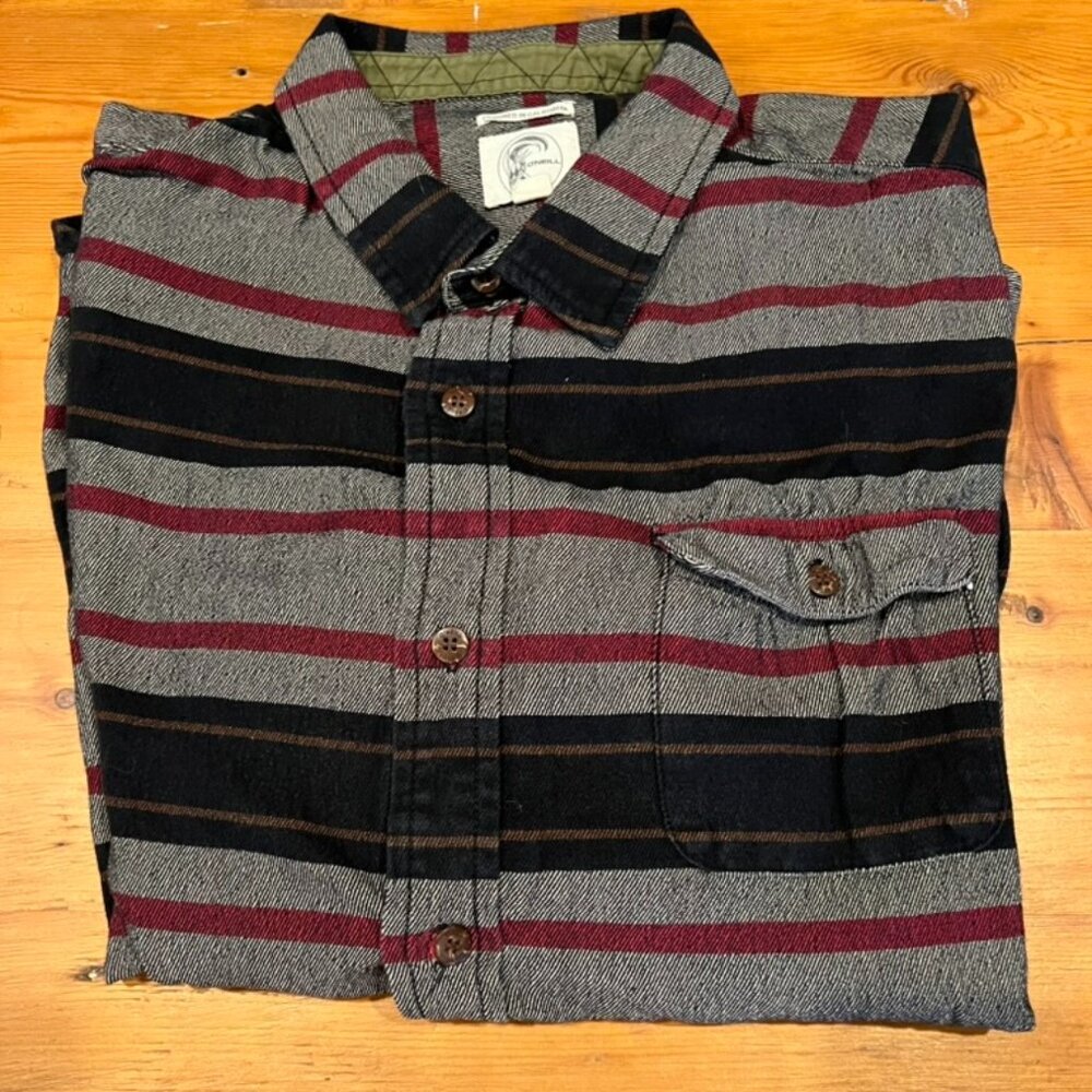 O'Neil Button Down Shirt Grey/Blue  - Large
